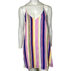 Style Rack Multi-Striped V-Neck Slip Dress Size Medium NWT